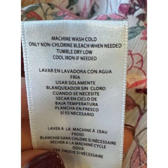 Kut From The Kloth Shirt Women XS‎ Pink Floral Sheer Jasmine Chiffon Button Down - Picture 14 of 14